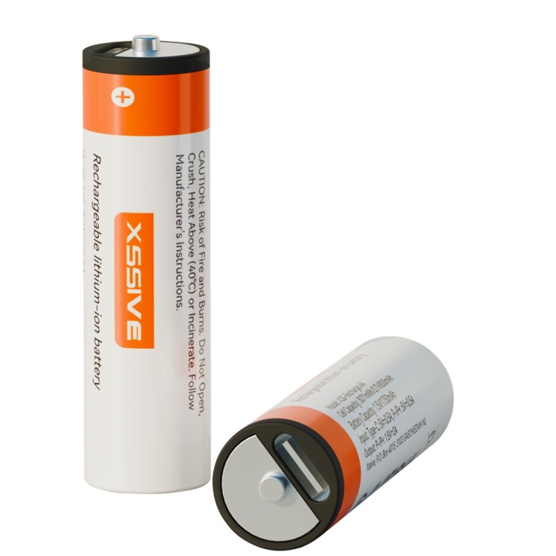 Xssive USB-C Rechargeable AA Batteries 4pcs