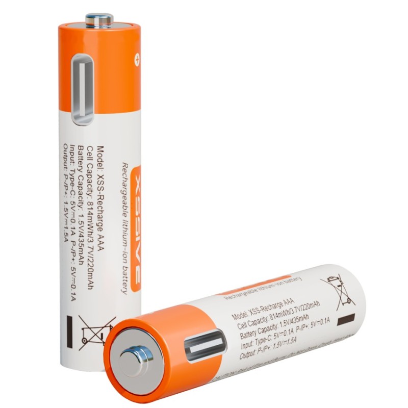 Xssive USB-C Rechargeable Penlite AAA Battery 4pcs