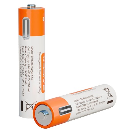 Xssive USB-C Rechargeable AAA Batteries 4pcs