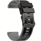 Silikon-Uhrenarmband 22mm - Schwarz / Grau