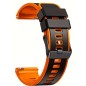 Bracelet de montre en silicone 22mm - Noir / Orange