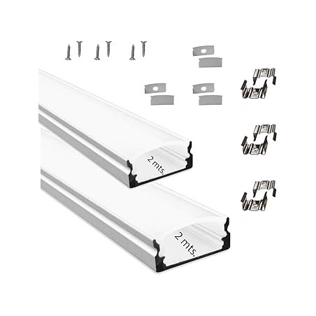 Profilé LED aluminium 10x30mm avec diffuseur 2m