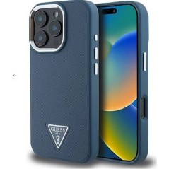 Guess HardCase MagSafe Triangle iPhone 16 Pro — Blau