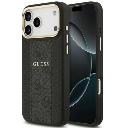 Guess HardCase MagSafe 4G Stripe iPhone 17 Pro Max — Schwarz
