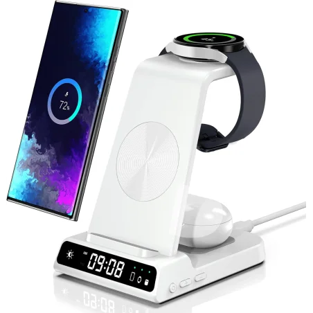 Station charge 3en1 Phelinta Samsung - Blanc