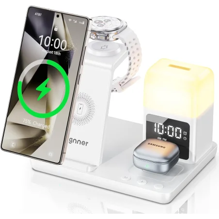 Station charge 6en1 Augnner Samsung - Blanc