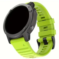 Bracelet silicone Garmin Fenix 22mm - Jaune / Vert