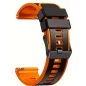 Silicone Watch Band 22mm - Black / Orange
