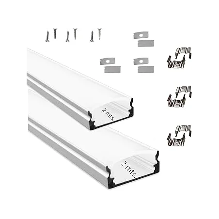 Perfil LED alumínio 10x30mm com difusor 2m.