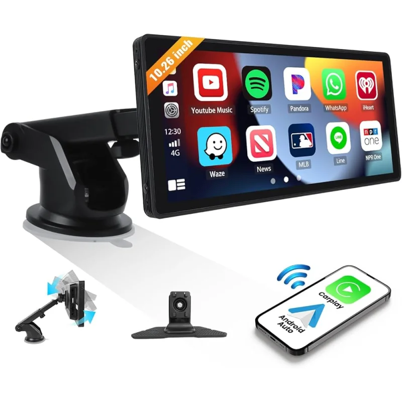 Ecrã CarPlay para carro 10,26" HD C100W