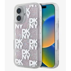 DKNY HardCase Liquid Glitter iPhone 16 — Rosa