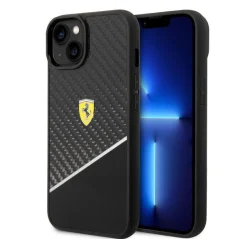 Ferrari Case iPhone 14 Plus / 15 Plus — Genuine Carbon Strir