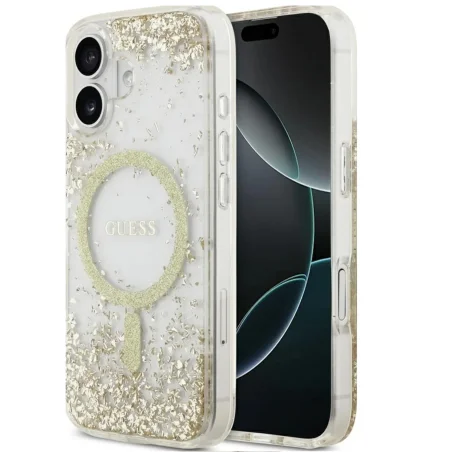 Guess HardCase MagSafe Resin Glitter iPhone 17 — Dourado