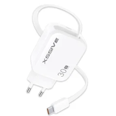 Chargeur Xssive 30W USB-C Charge Rapide - Câble Rétractable