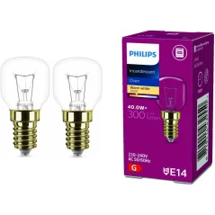 Philips Oven Bulb E14 40W 300°C (Pack of 2)