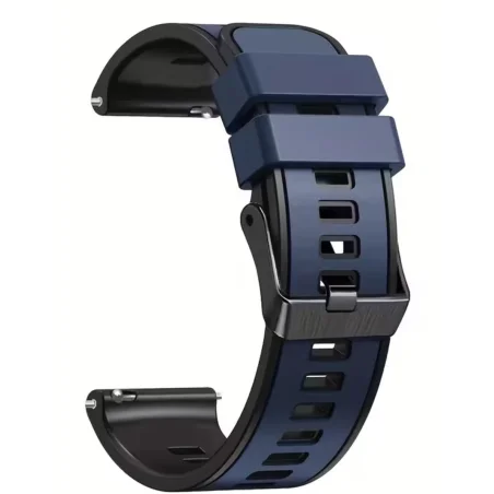 Silicone Watch Band 22mm – Dark Blue / Black