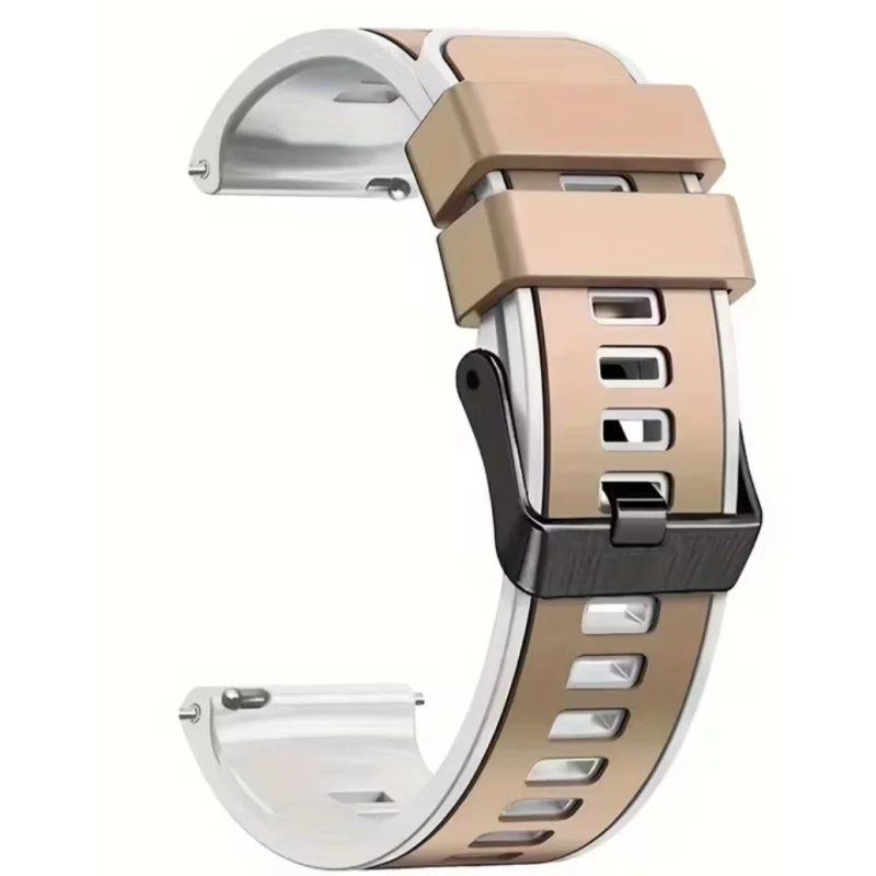 Bracelet de montre en silicone 22mm - Damassé / Blanc