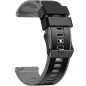 Pulseira de Relógio em Silicone 22mm - Preto / Cinzento