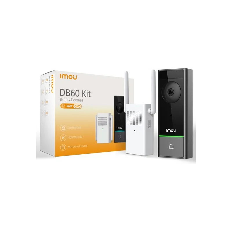 Sonnette vidéo WiFi 5MP extérieure 164° batterie – IMOU