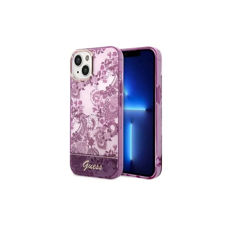 Guess Hülle iPhone 14 Plus / 15 Plus — 4G Pattern Script