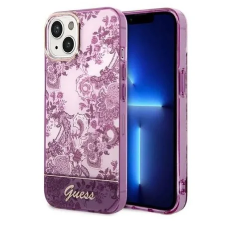 Guess Case iPhone 14 Plus / 15 Plus — 4G Pattern Script