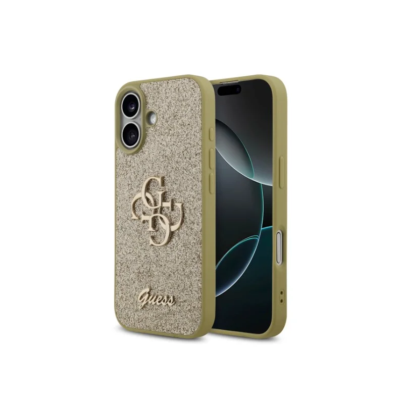 Guess HardCase Big 4G Glitter iPhone 17 — Dourado