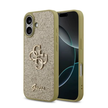 Guess HardCase Big 4G Glitter iPhone 17 — Dourado