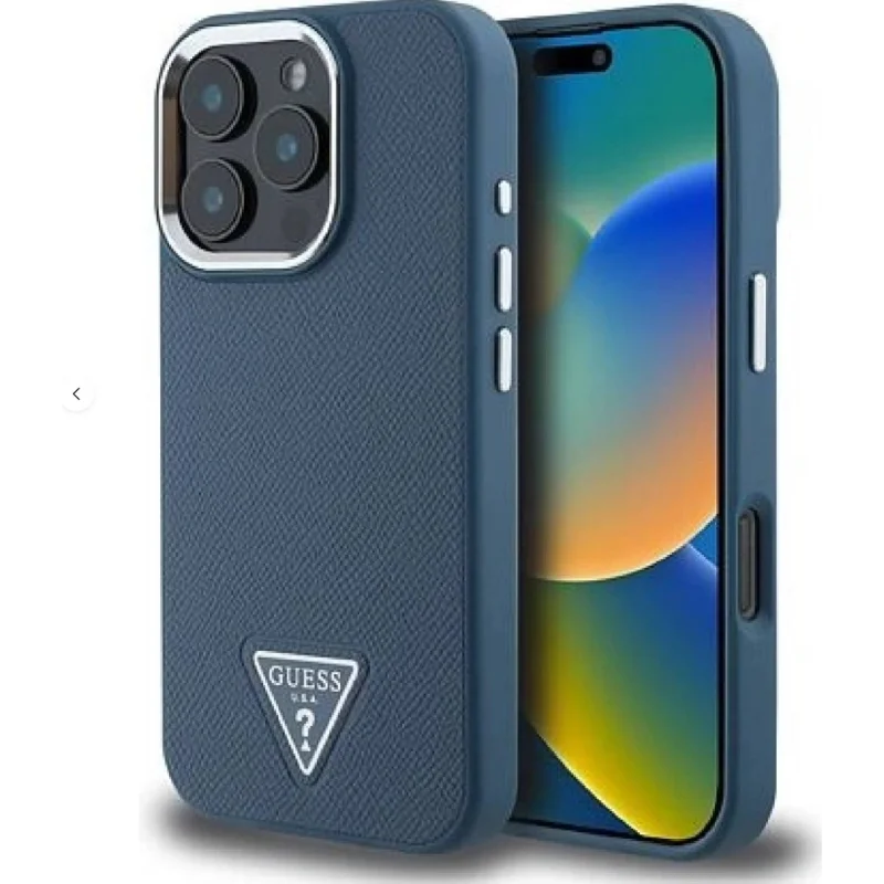 Guess HardCase MagSafe Triangle iPhone 16 Pro — Blue
