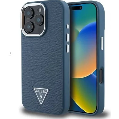 Guess HardCase MagSafe Triangle iPhone 16 Pro — Blau