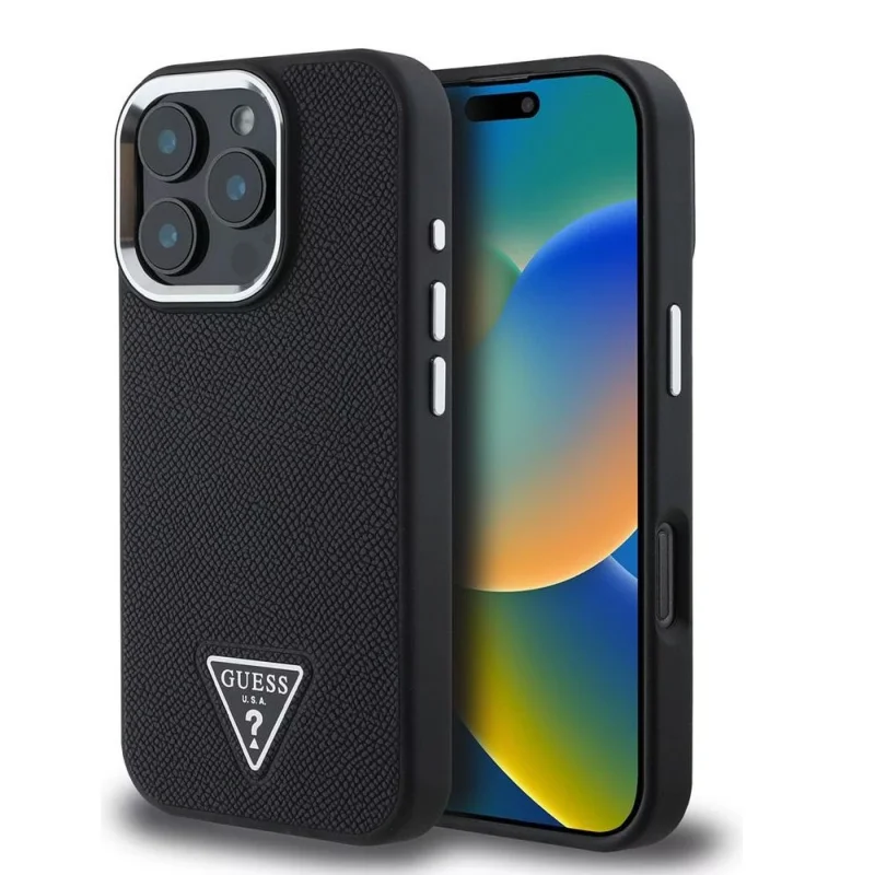 Guess HardCase MagSafe Triangle iPhone 16 Pro — Noir