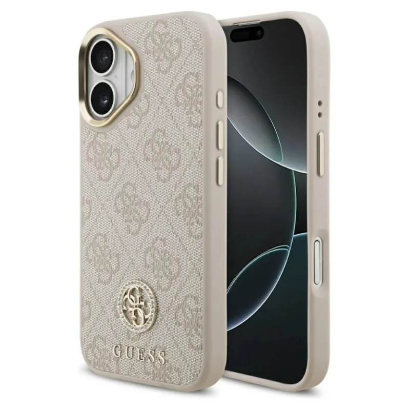 Guess HardCase MagSafe 4G Strass iPhone 17 — Rosa