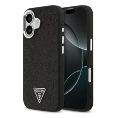 Guess HardCase MagSafe Glitter Triangle iPhone 17 — Preto