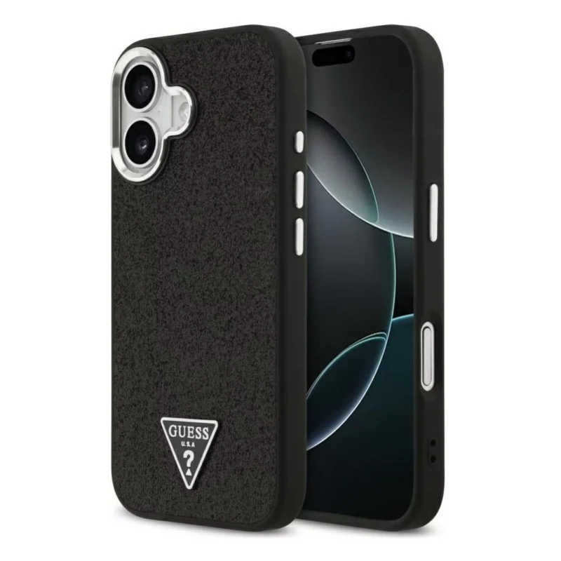 Guess HardCase MagSafe Glitter Triangle iPhone 17 — Black