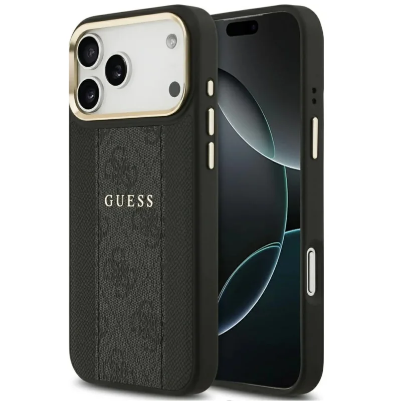Guess HardCase MagSafe 4G Stripe iPhone 17 Pro Max — Preto