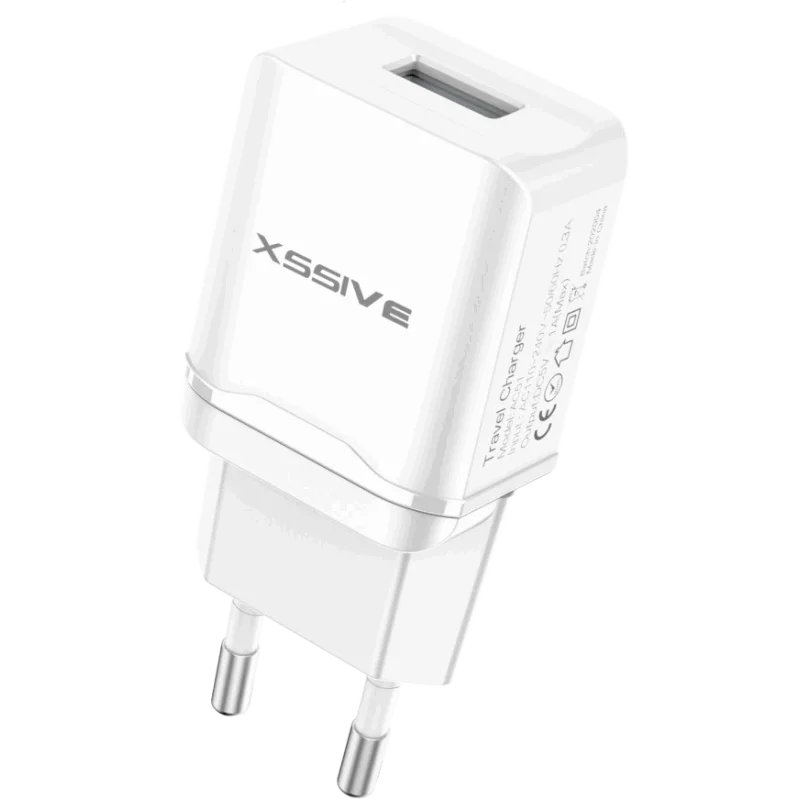 Chargeur Xssive USB 1A 5W Blanc