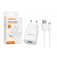 Carregador Xssive USB 1A com Cabo Micro USB Branco