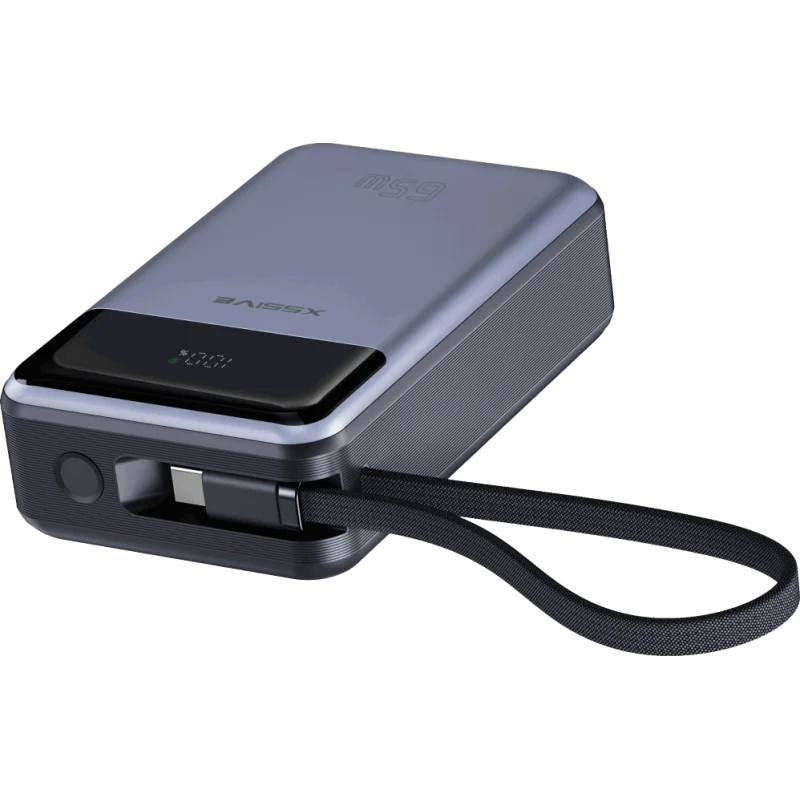 Powerbank Xssive 65W 20000mAh com Cabo Preto