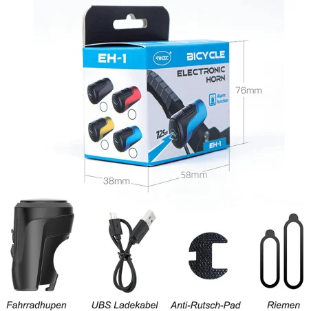Campainha Elétrica Bicicleta BSSOK 125dB Anti-Roubo USB