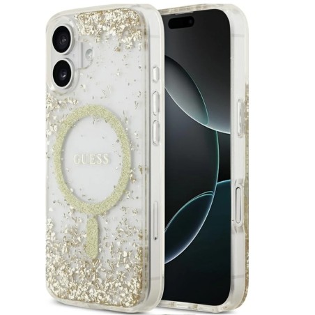 Guess HardCase MagSafe Resin Glitter iPhone 17 — Or